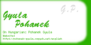 gyula pohanek business card